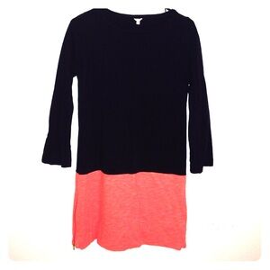 J. Crew Color Block Dress Navy and Neon Sz XS